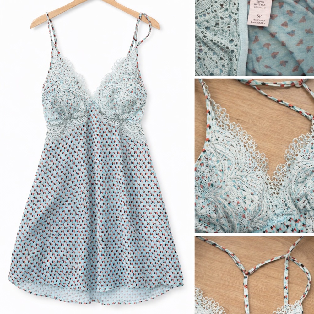 Victoria's Secret Light Blue Lace Chemise